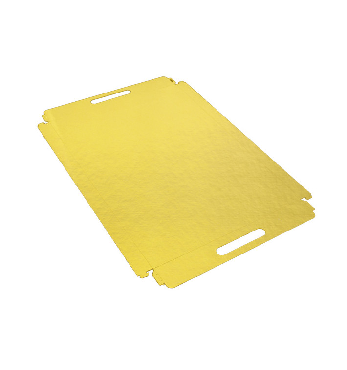 Papptablett Rechteckig Gold Griffen 28,5x38,5 cm (200 Stück) Papptablett Rechteckig Gold Griffen 28,5x38,5 cm (200 Stück)