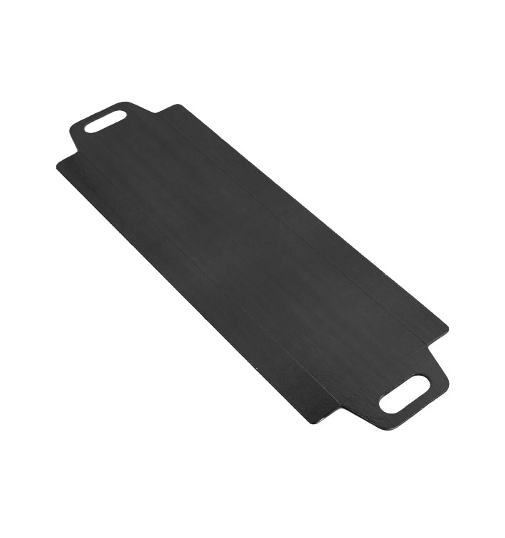 Papptablett Rechteckig Schwarz Griffen 32x7,5 cm (800 Stück) Papptablett Rechteckig Schwarz Griffen 32x7,5 cm (800 Stück)