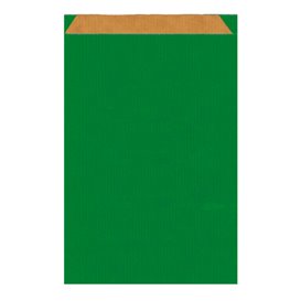 Papiertüten Kraft Grün 19+8x35cm 