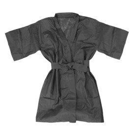 Einweg Kittel Kimono in TST PP mit Tasche Schwarz XL (1 Stück)