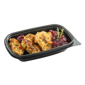 Plastikbehälter PP schwarz 375ml 20x13x4cm 375ml (50 Stück)