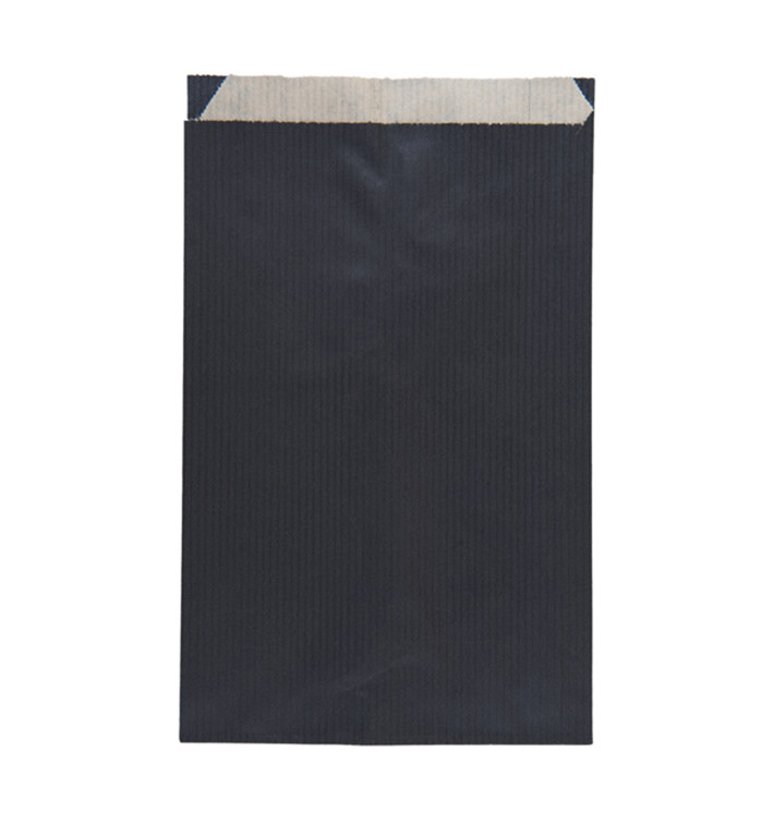 Papiertüten Kraft Schwarz 12+5x18cm Papiertüten Kraft Schwarz 12+5x18cm