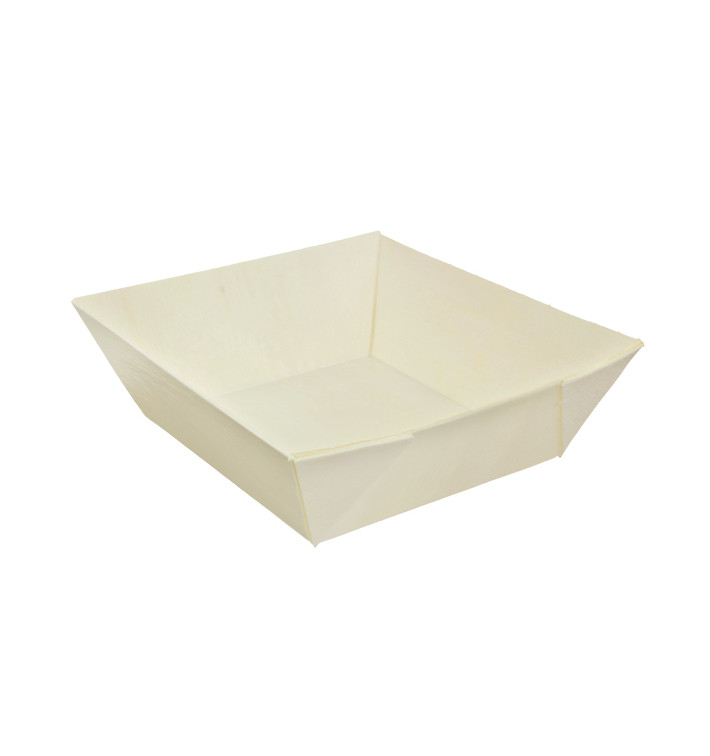 Fingerfood-Schalen aus Holz 480ml 14,5x12x5cm (144 Stück) Fingerfood-Schalen aus Holz 480ml 14,5x12x5cm (144 Stück)