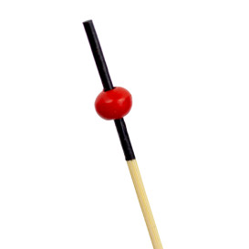 Fingerfood-spieße aus Bambus Rot und Schwarz 7cm (100 Stück)