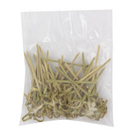 Naturgrüner Bambus-Spieße Schleife 7cm (100 Stück)