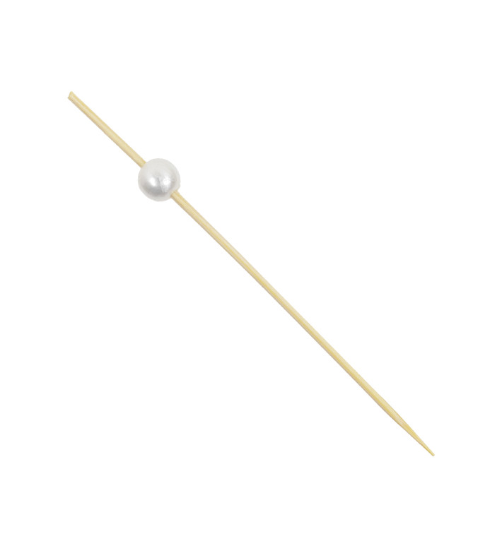 Bambusspieße mit Perle 9cm (100 Stück) Bambusspieße mit Perle 9cm (100 Stück)