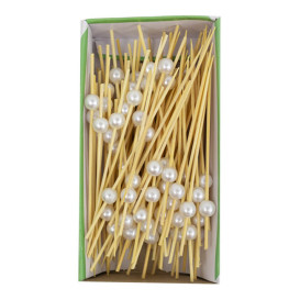Bambusspieße mit Perle 9cm (100 Stück)