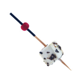 Fingerfood-spieße aus Bambus Rot und Schwarz 7cm (100 Stück)