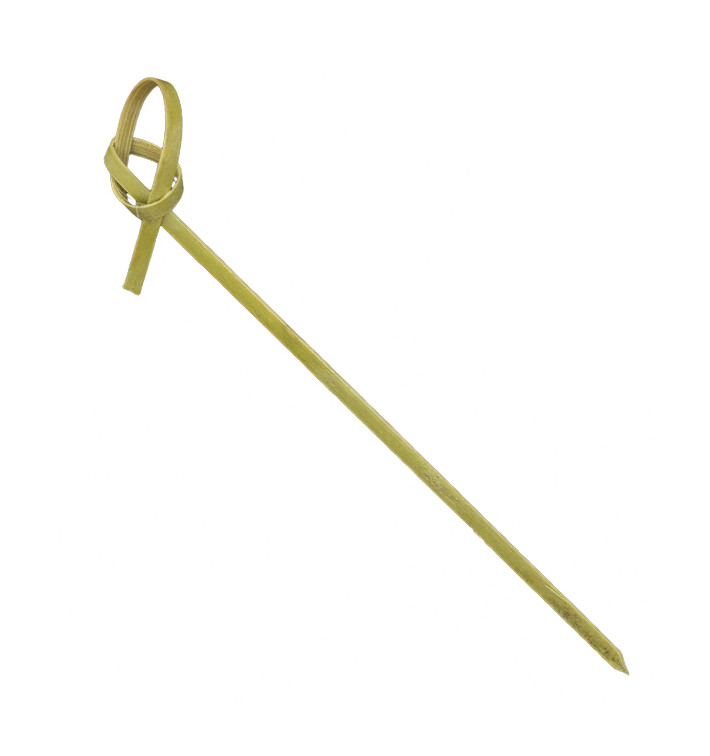 Naturgrüner Bambus-Spieße Schleife 10cm (250 Stück) Naturgrüner Bambus-Spieße Schleife 10cm (250 Stück)