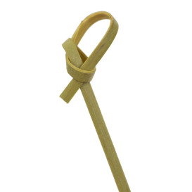Naturgrüner Bambus-Spieße Schleife 7cm (100 Stück)