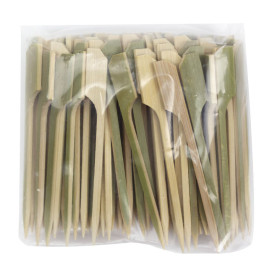 Naturgrüner Fingerfood-spieße aus Bambus "Golf" 9cm (10.000 Stück)