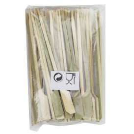 Naturgrüner Fingerfood-spieße aus Bambus "Golf" 12cm (10.000 Stück)