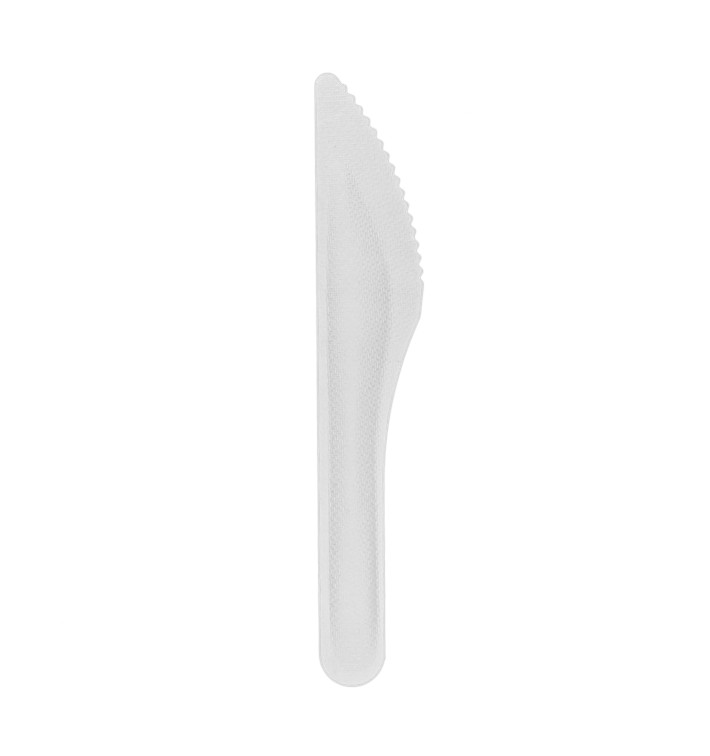 Messer aus Zuckerrohr Weiß 16cm (50 Stück) Messer aus Zuckerrohr Weiß 16cm (50 Stück)