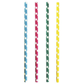 Trinkhalme aus Papier Sortiert Eisgetränk Ø8mm 24cm (3.000 Stück)