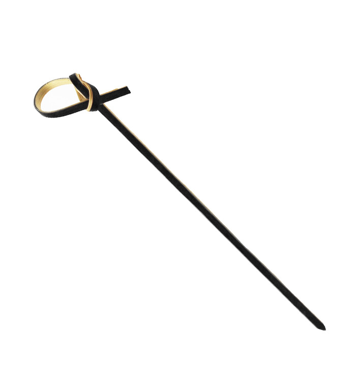 Bambússpieße Schleife Schwarz 10cm (250 Stück) Bambússpieße Schleife Schwarz 10cm (250 Stück)