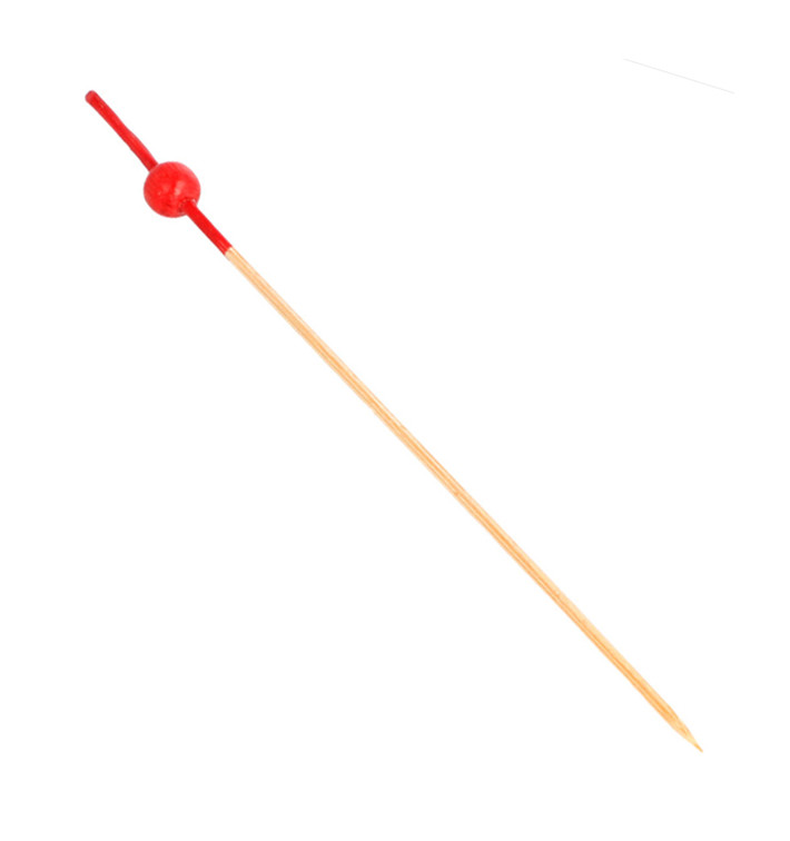 Bambusspieße Rote Kugel 120mm (100 Stück) Bambusspieße Rote Kugel 120mm (100 Stück)