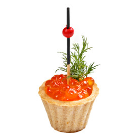 Fingerfood-spieße aus Bambus Rot und Schwarz 7cm (100 Stück)