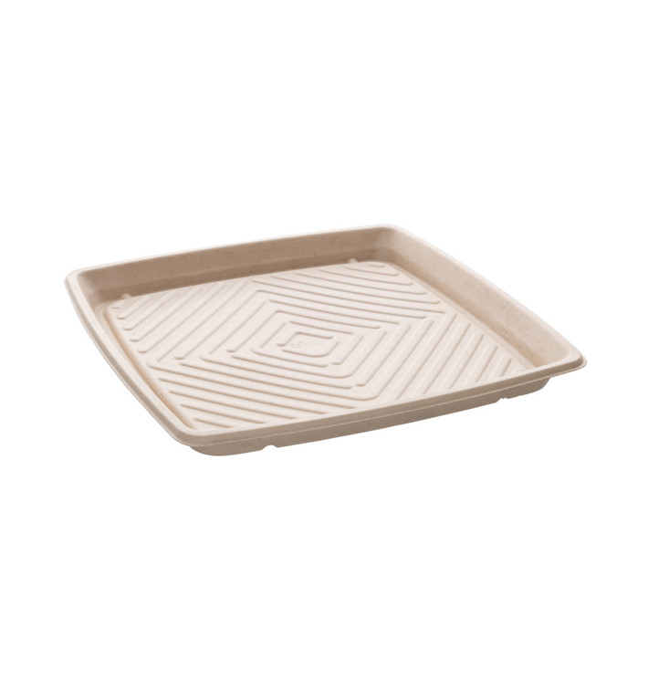 Quadratische Tabletts aus Zuckerrohr 36x36cm (25 Stück) Quadratische Tabletts aus Zuckerrohr 36x36cm (25 Stück)