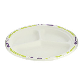 Chinet Teller 3-geteilt mit Randverzierung 260mm Flavour (135 Stück)