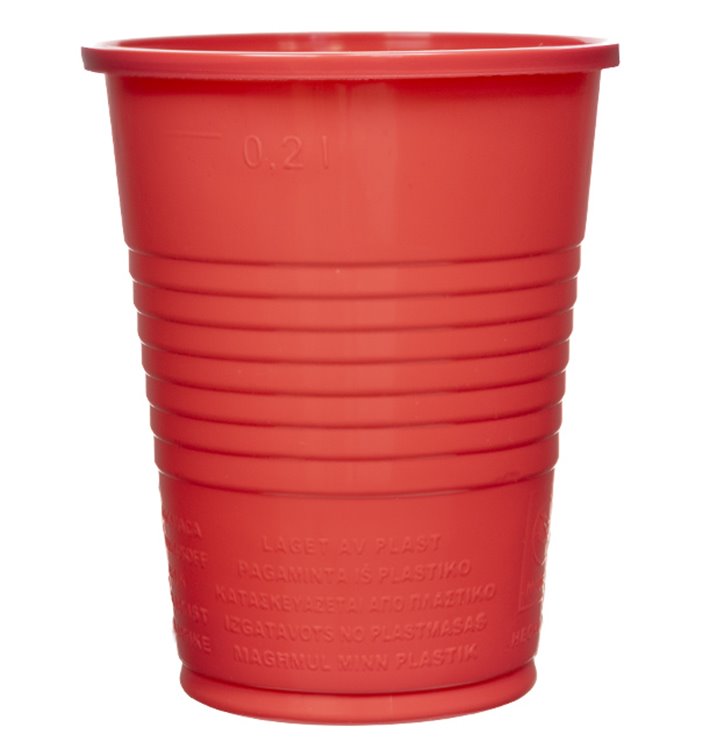 Plastikbecher PS Rot 200ml Ø7cm (50 Stück) Plastikbecher PS Rot 200ml Ø7cm (50 Stück)