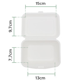 Menübox Zuckerrohr Weiß 18x12,5x7cm (600 Stück)