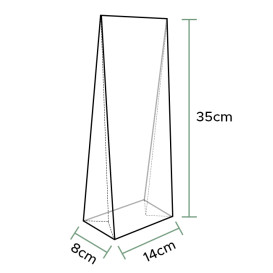 Kreuzbodenbeutel BOPP 14x35+8cm G160 (1000 Stück)