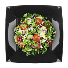 Wiederverwendbare harte Teller Flach Schwarz "Nice" PP 23cm (300 Stück)