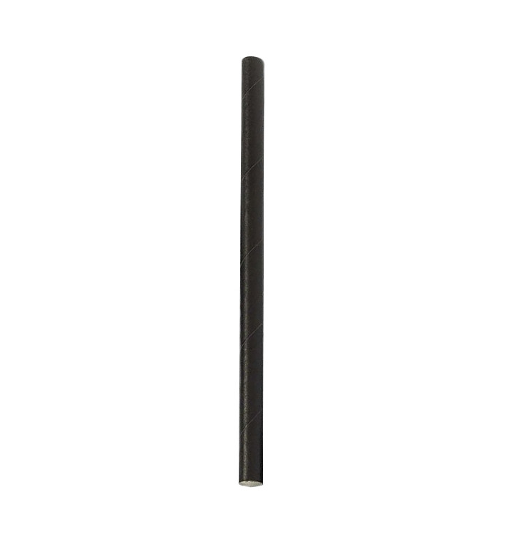 Trinkhalme aus Paper Schwarz Ø8mm 14cm (6.000 Stück) Trinkhalme aus Paper Schwarz Ø8mm 14cm (6.000 Stück)