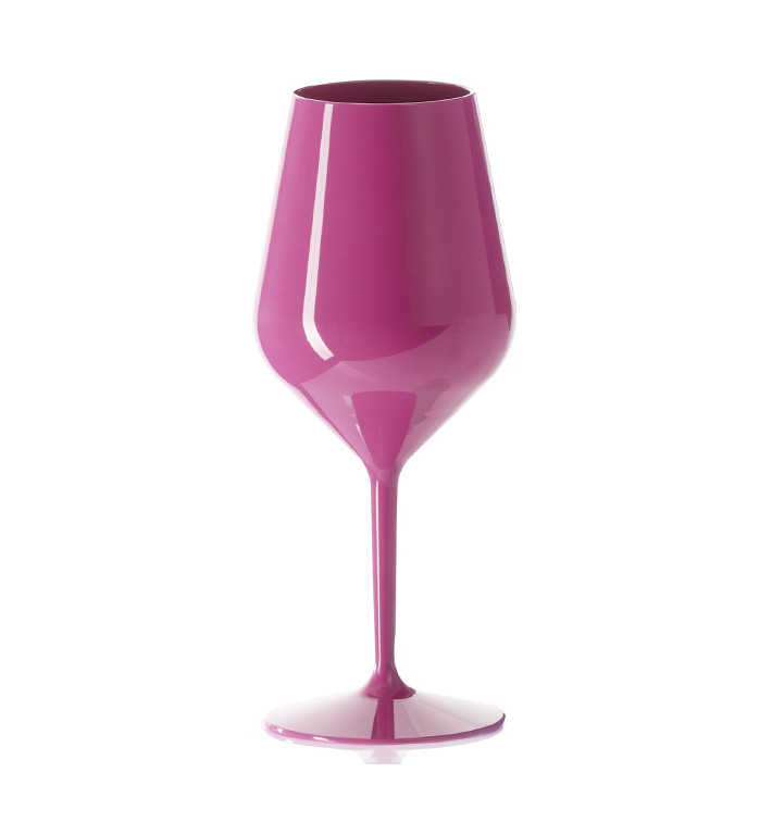 Weingläser Wiederverwendbar Tritan Pink 470ml (6 Stück)