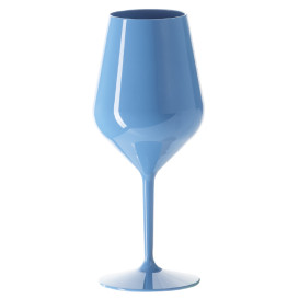 Weingläser Wiederverwendbar Tritan Blau 470ml (6 Stück)