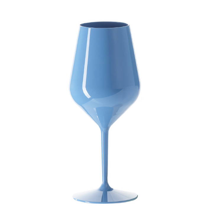 Weingläser Wiederverwendbar Tritan Blau 470ml (1 Stück) Weingläser Wiederverwendbar Tritan Blau 470ml (1 Stück)
