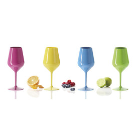 Weingläser Wiederverwendbar Tritan Blau 470ml (1 Stück)