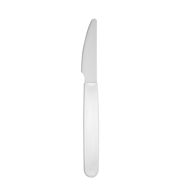 Langlebige Mehrwegmesser aus PP Weiß 18,5cm (6 Stück) Langlebige Mehrwegmesser aus PP Weiß 18,5cm (6 Stück)