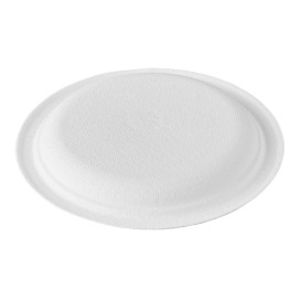 Teller Zuckerrohr-Fasern Weiß Ø15,5cm (50 Stück)