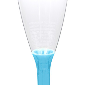 Mehrweg Sektglas aus PS Fuß Türkis 120ml 2-teilig (200 Stück)