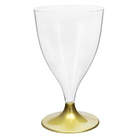 Glas aus Plastik für Wein Goldener Fuß 200ml 2T (400 Stück)