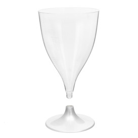 Glas aus Plastik für Wein Weißer Fuß 200ml 2T (20 Stück)