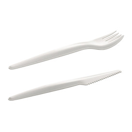 Besteckset aus Kraftpapier Messer und Gabel (300 Stück)