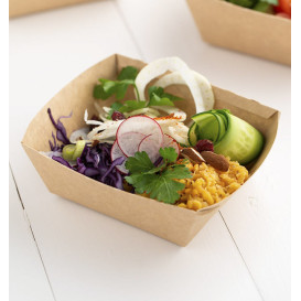 Rechteckige Salatschüssel aus Kraftpapier 375ml 15x12x5cm (400 Stück)
