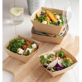 Rechteckige Salatschüssel aus Kraftpapier 1.000ml 19x16x7cm (300 Stück)