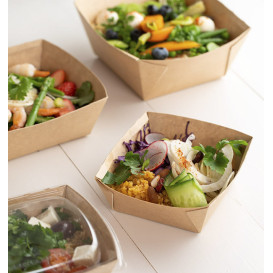 Rechteckige Salatschüssel aus Kraftpapier 1.000ml 19x16x7cm (300 Stück)