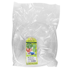 Plastikschüssel PS Glasklar Hart "Square" 1250ml (3 Stück)