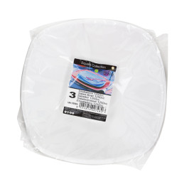 Plastikschale PP "Square" Weiß 1250ml Ø21cm (3 Stück)