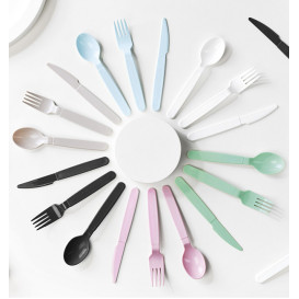 Langlebige Mehrwegmesser aus PP Anthrazit 18,5cm (6 Stück)