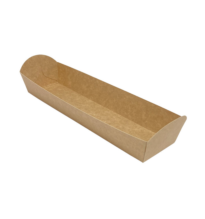 Baguette-Schale aus Papier Kraft 500ml 24,8x6cm (500 Uds) Baguette-Schale aus Papier Kraft 500ml 24,8x6cm (500 Uds)