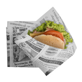 Burgerpapier fettdicht offen 2S "News" 15x16cm (4.000 Stück)