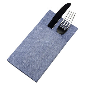Bestecktaschen Vaquero Blau 40x40cm (30 Stück)