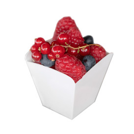 Mehrweg Fingerfood-Becher aus PS "Onda" weiß 100ml (25 Stück)