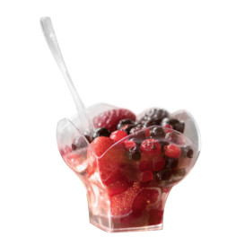 Mehrweg Schüssel aus PS "Spring Dessert" 100ml Transparent (25 Stück)