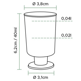 Schnapsglas Plastik mit Fuß 40ml (20 Stück)